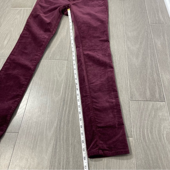 rag & bone Skinny Jeans in Burgundy Velvet Size 26 Revolve Vamp Low Rise Y2K - Picture 15 of 16